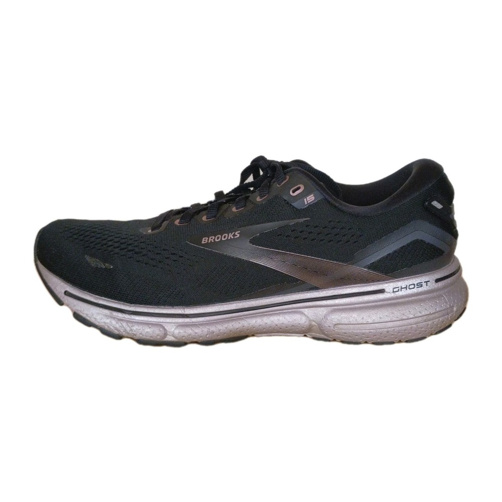 Brooks Womens Ghost 15 1203801B014 Black & Rose‎ Gold  Shoes Sneakers Size 9.5 B